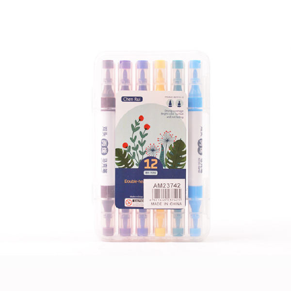 Marcador Acrilico Doble Punta X 12 Colores Chen Rui