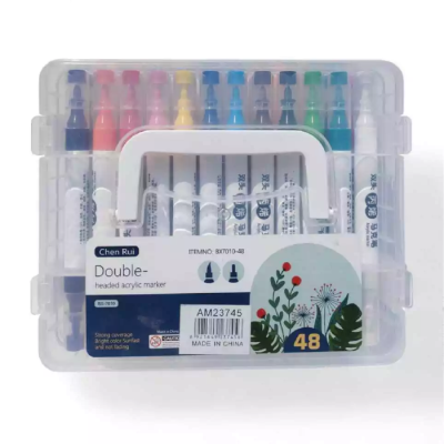 Marcador Acrilico Doble Punta X 48 Colores Chen Rui | Bartola Artística