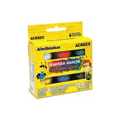 Tempera Gauche Acrilex Glitter 15 ml X 6 Colores | Bartola Artística