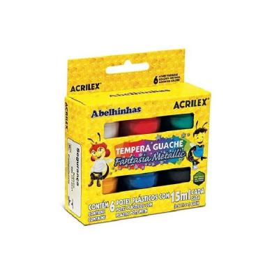 Tempera Gauche Acrilex Metal 15 ml X 6 Colores | Bartola Artística
