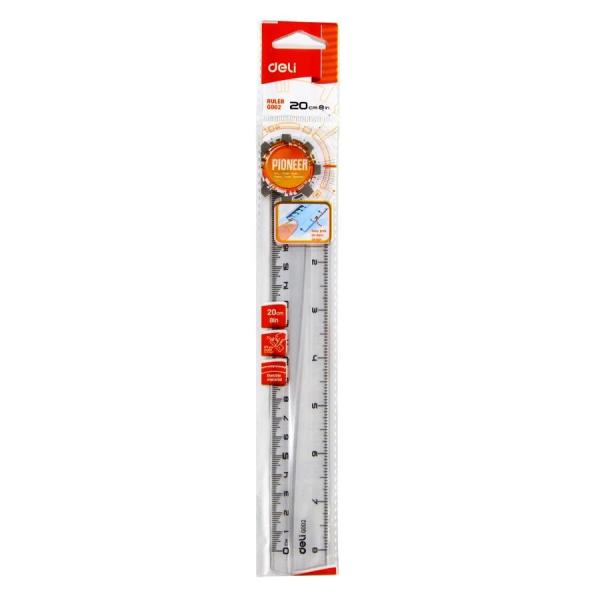 Regla Plastica Transparente Deli 20 Cm
