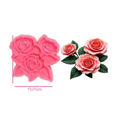 Molde De Silicona Rosas X 3