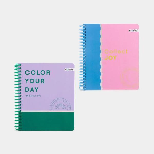 Cuaderno Tapa Dura Mooving Pastel Block 16 X 21 Cm 80 Hjs