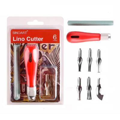 Lino Carving Cutter Tools Con 6 Gubias Sinoart | Bartola Artística