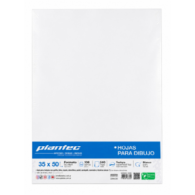 Papel Para Dibujo Plantec 106 Grs 35 X 50 Cm X Unidad | Bartola Artística