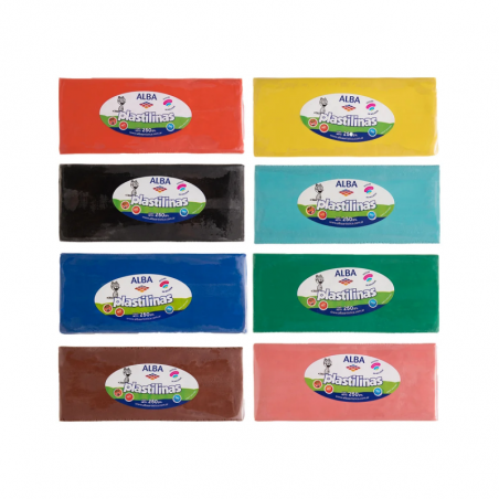Plastilina De Colores Alba En Bloques X 250 Grs