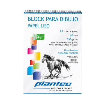 Block Anillado Papel Blanco Liso 40 Hjs 150 Grs A4