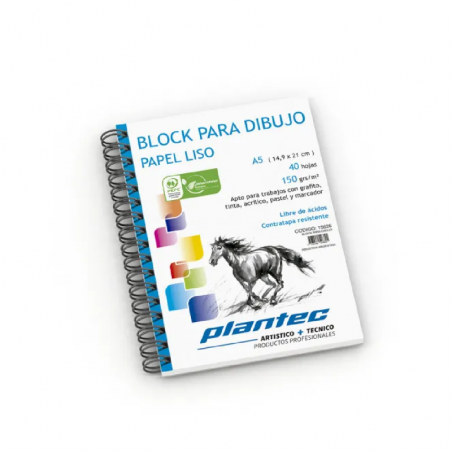 Block Anillado Papel Blanco Liso 40 Hjs 150 Grs Plantec A5