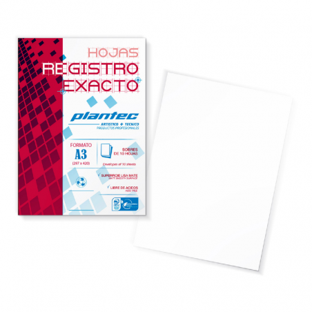 Papel Registro Exacto 210 Grs Plantec A3 Por Unidad