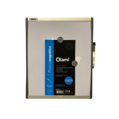 Pizarra Blanca Metálica De Aluminio Olami 35.5 X 43 Cm