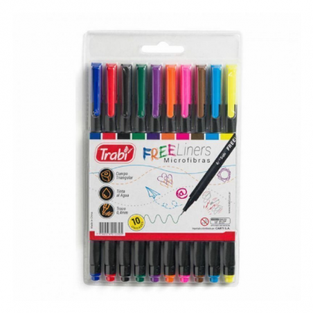 Microfibra Free Liners 0.4 Trabi Mm X 10 Colores