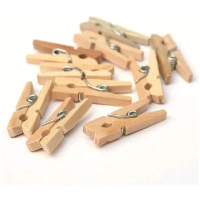 Broche De Madera Natural 25 Mm - Imagen 2