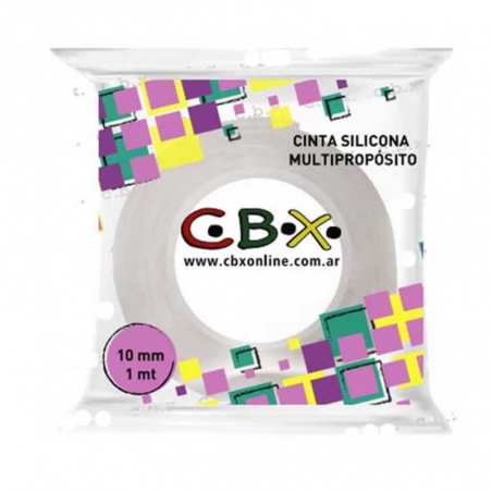 Cinta De Silicona Transparente Doble Faz Cbx 10 Mm X 1 Mts