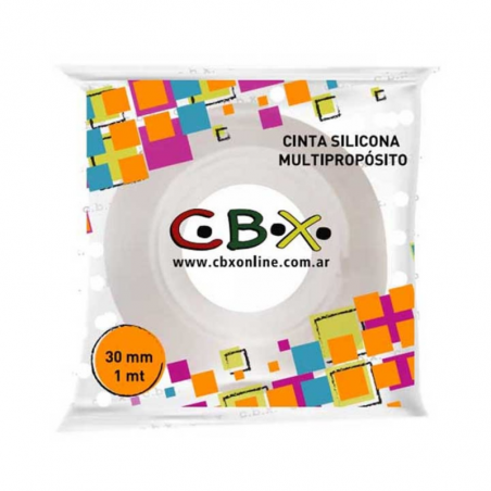 Cinta De Silicona Transparente Doble Faz Cbx 30 Mm X 1 Mts