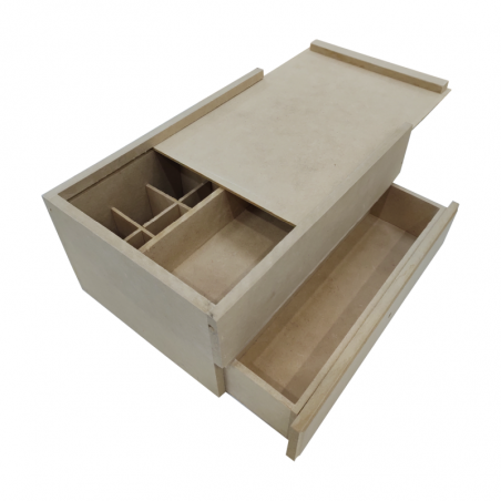 Caja Para Acrílicos De Fibrofácil Con Cajón