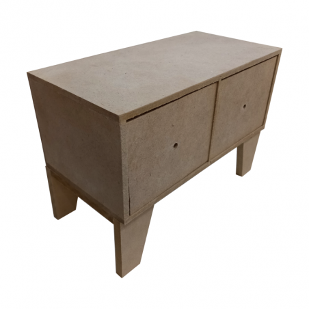 Cajonera X 2 Cajones De Fibrofácil Con Patas Triángulo