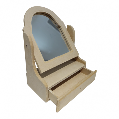 Cómoda Con Espejo Y 1 Cajón De Fibrofácil