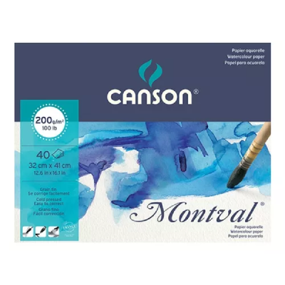 Block Montval X 40 Hjs 200 Grs 32 X 41 cm Grano Fino