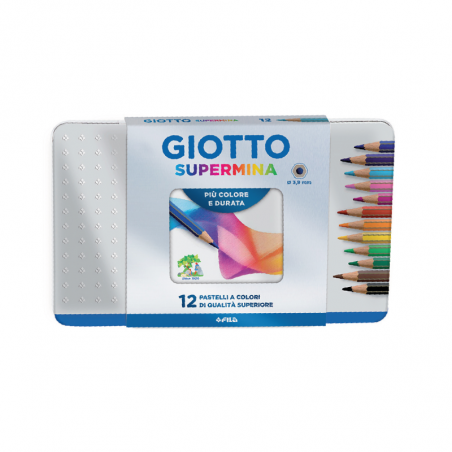 Lápices Supermina Lata Giotto X 12 Colores
