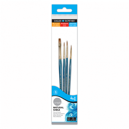 Set De Pinceles Para Acuarela Simply Daler X 4 Unidades