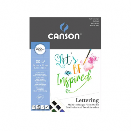 Block Lettering Mix Media Canson X 20 Hjs 200 Grs 24 X 32 Cm
